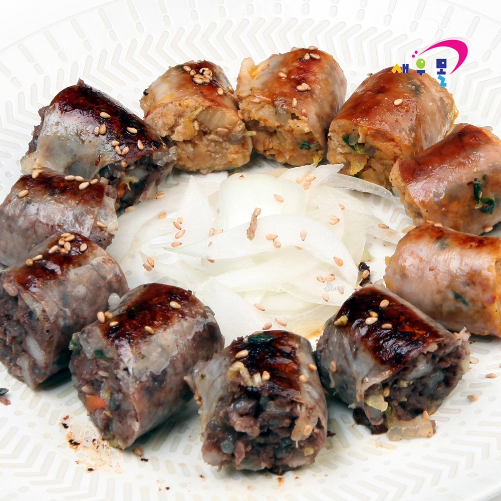국내산 돼지소장 돼지고기로 만든 구워먹는 순대 김치 불고기맛 2종