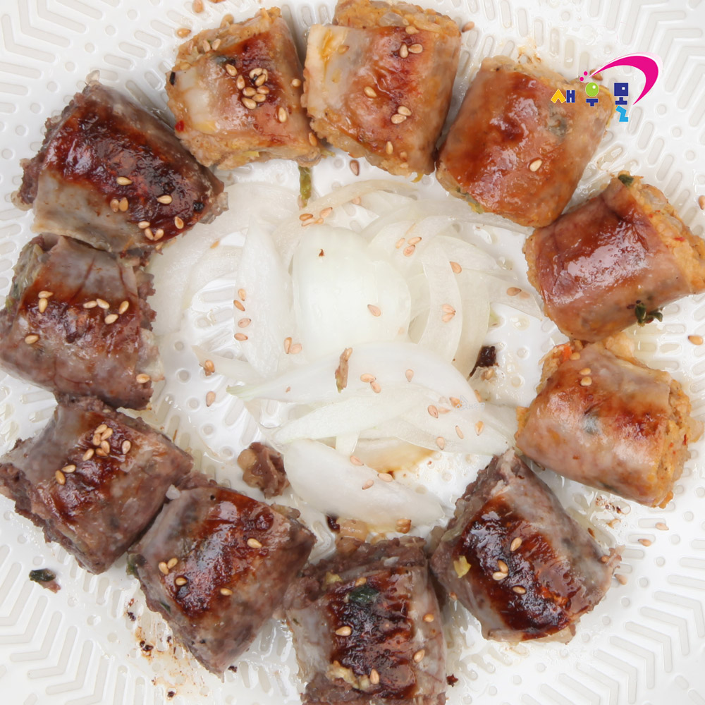 국내산 돼지소장 돼지고기로 만든 구워먹는 순대 김치 불고기맛 2종